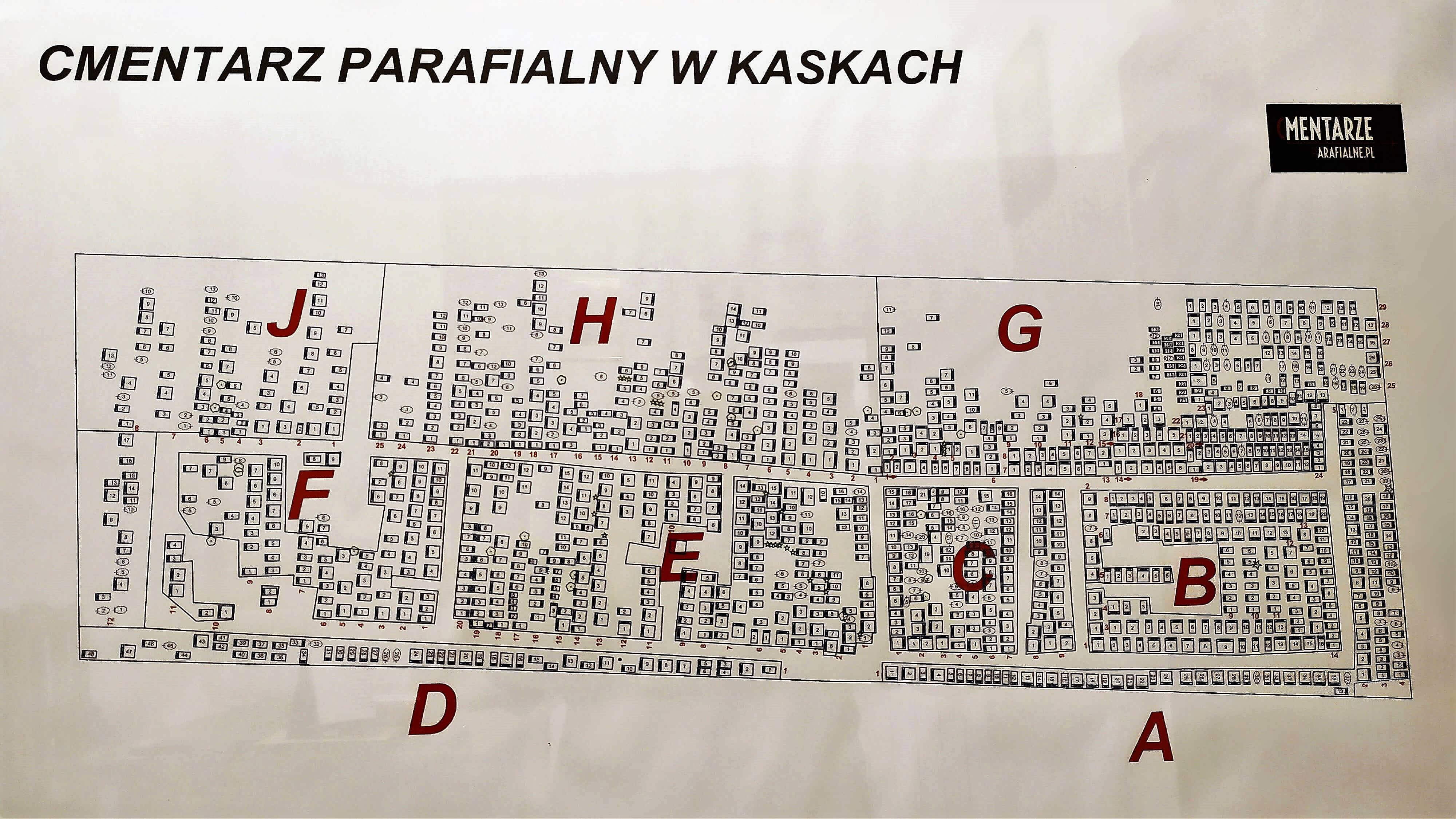mapa cmentarza Kaski